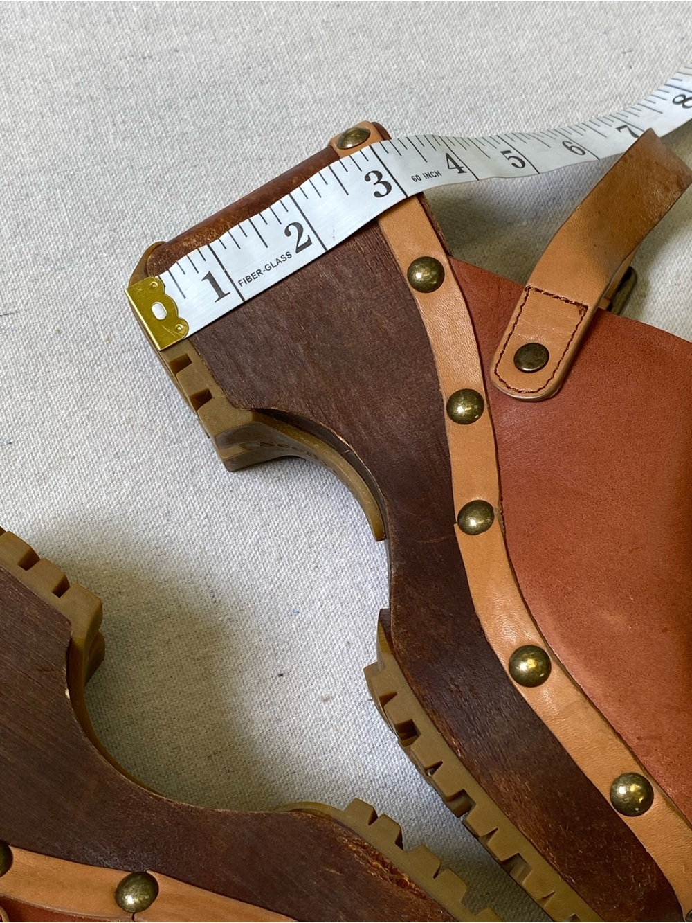 See By Chloe Leather Studded Sling Wooden Clog Size 35 - Picture 10 of 11